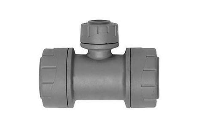 Polyplumb PB1122 Reducing Tee - Branch 22mm x 22mm x 15mm