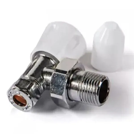Kartell LSWHSA15 Style Angled Lockshield & Wheelhead Radiator Valve - 15mm - Chrome