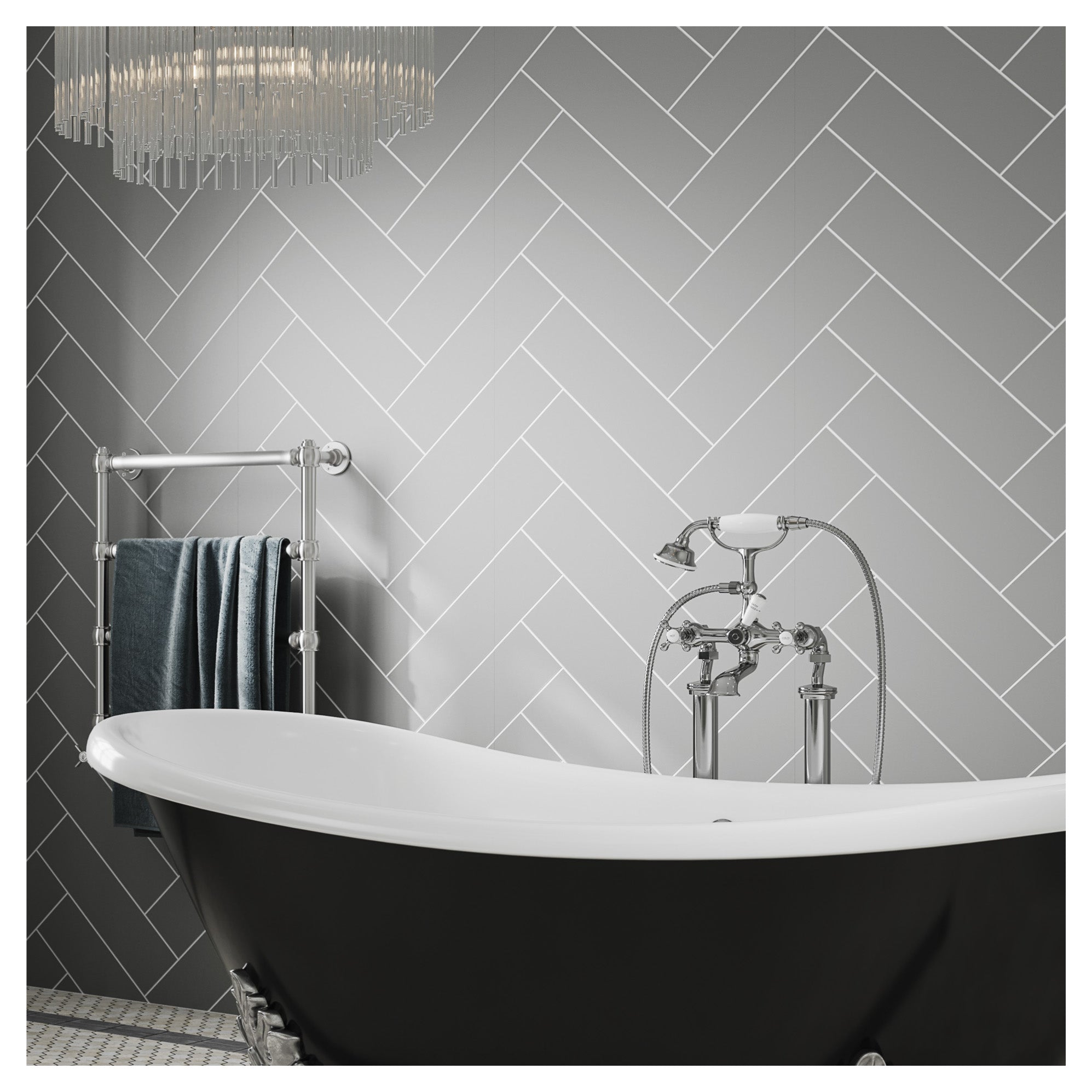 Tile Panel - Dust Grey (0732) - Hydro-Lock T&G - Herringbone - 2400 x 598 x 11mm - FSC Mix 70%