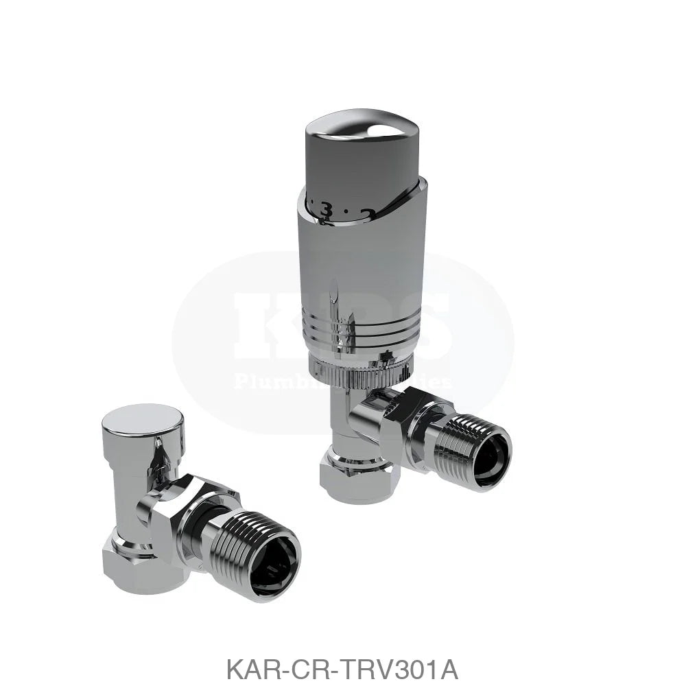 Design Twin Pack TRV Chrome Angled Radiator Valves