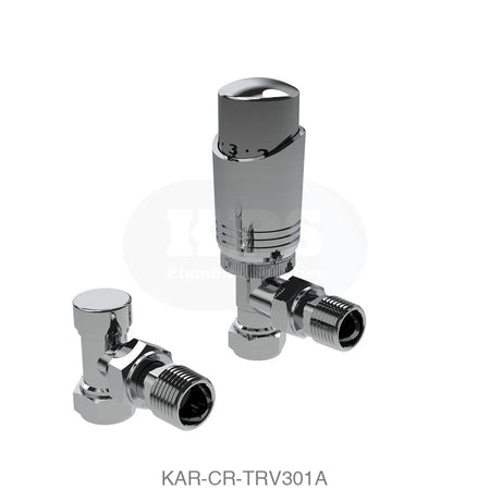 Design Twin Pack TRV Chrome Angled Radiator Valves