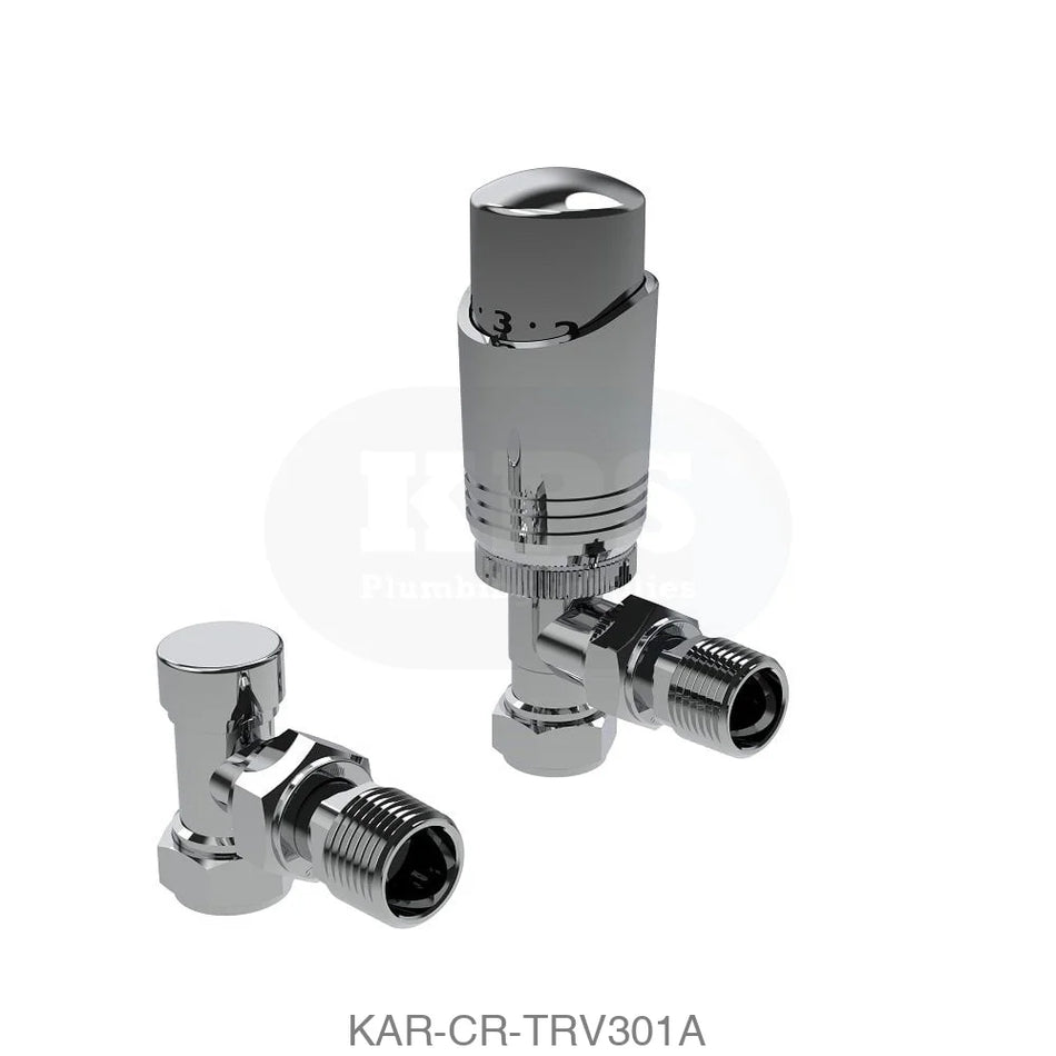 Design Twin Pack TRV Chrome Angled Radiator Valves