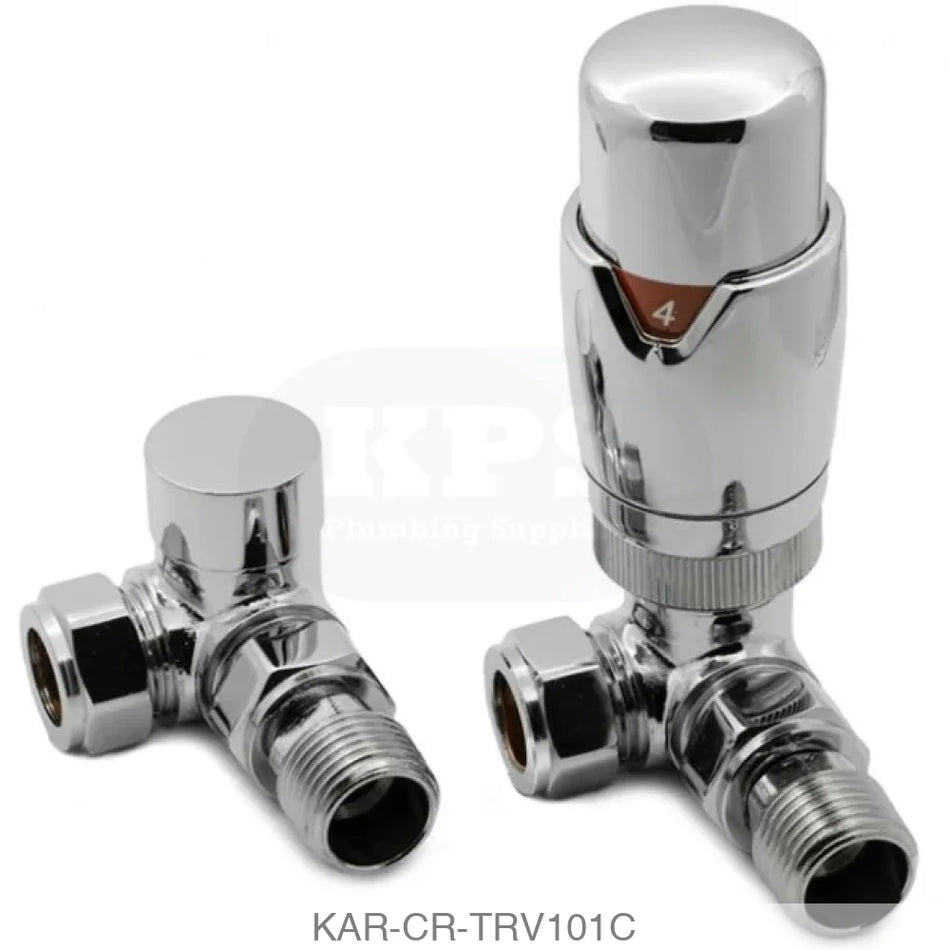 Design Twin Pack TRV Chrome Corner Radiator Valves