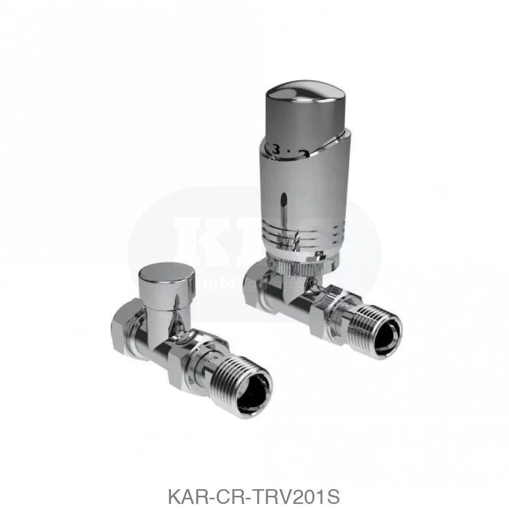 Design Twin Pack TRV Chrome Striaght Radiator Valves