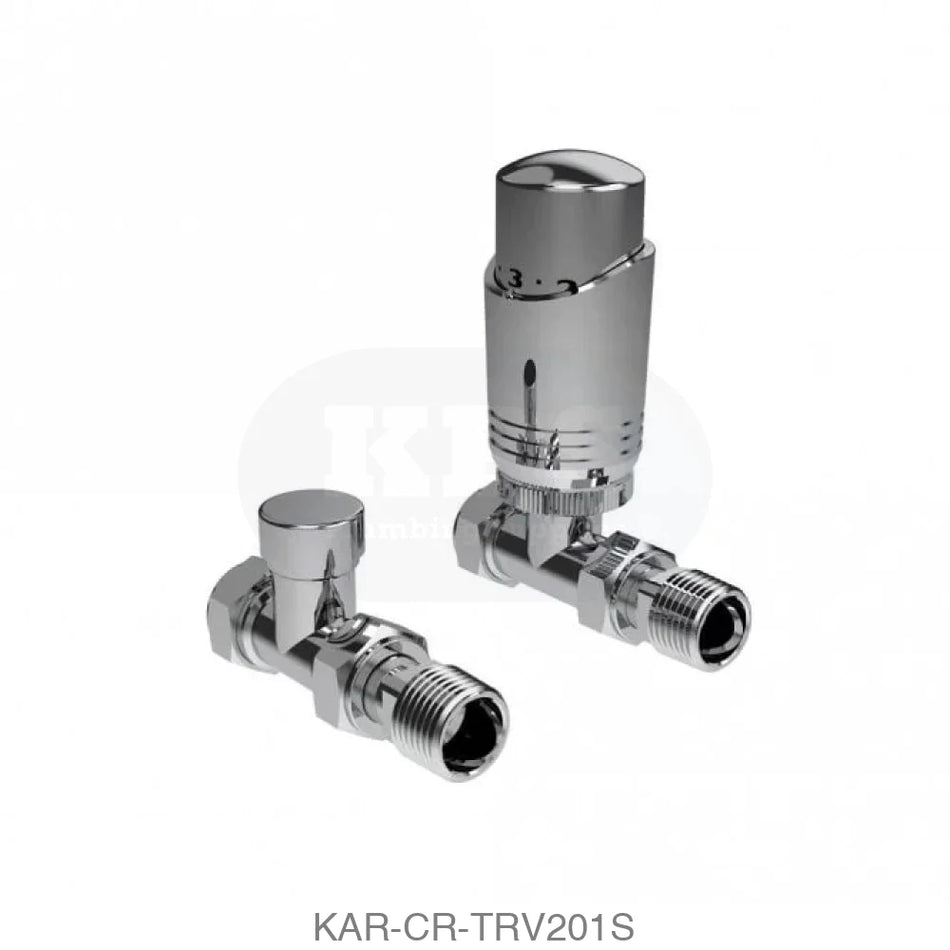 Design Twin Pack TRV Chrome Striaght Radiator Valves