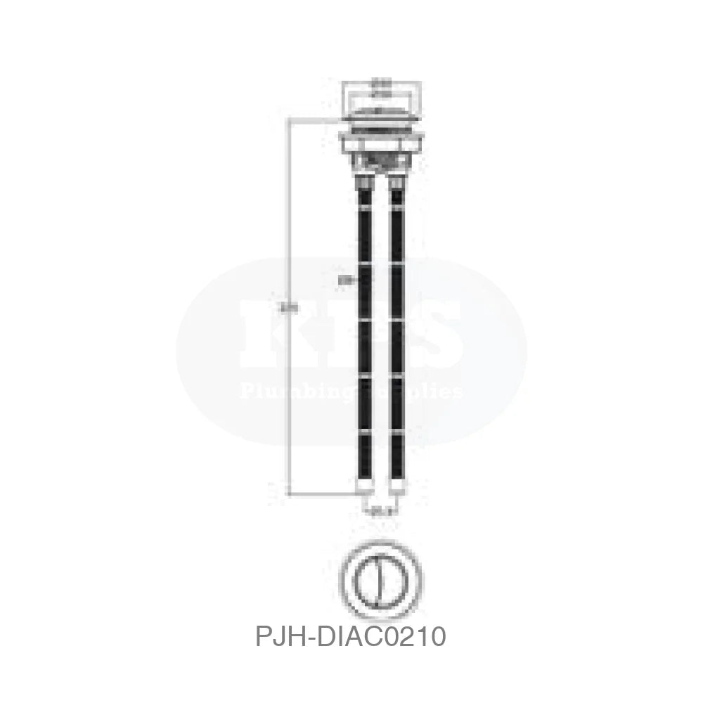 Dual Push Button Cover (Rod) - Black Bathroom Brands