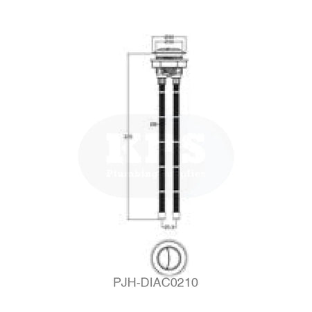 Dual Push Button Cover (Rod) - Black Bathroom Brands