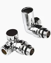 Kartell CRNV Corner Radiator Valve Pair - 15mm - Chrome