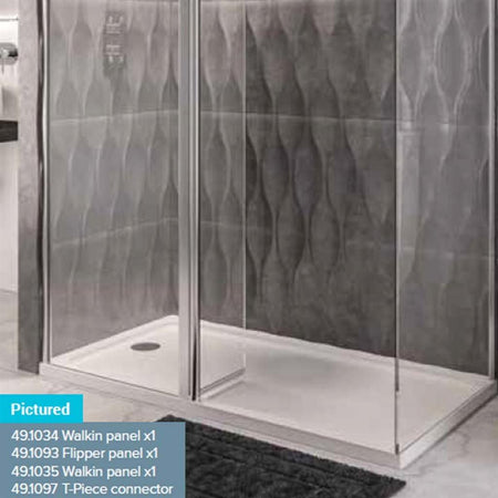 Eastbrook 49.1093 Flipper Panel - 300 x 2000mm - 8mm Glass - Chrome
