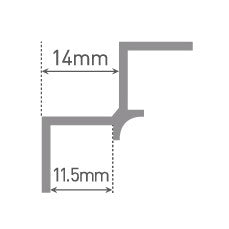 Multipanel MPIABP Classic Type A - Internal Corner - Aluminium Extrusion - Bright Polished - 2450mm Long