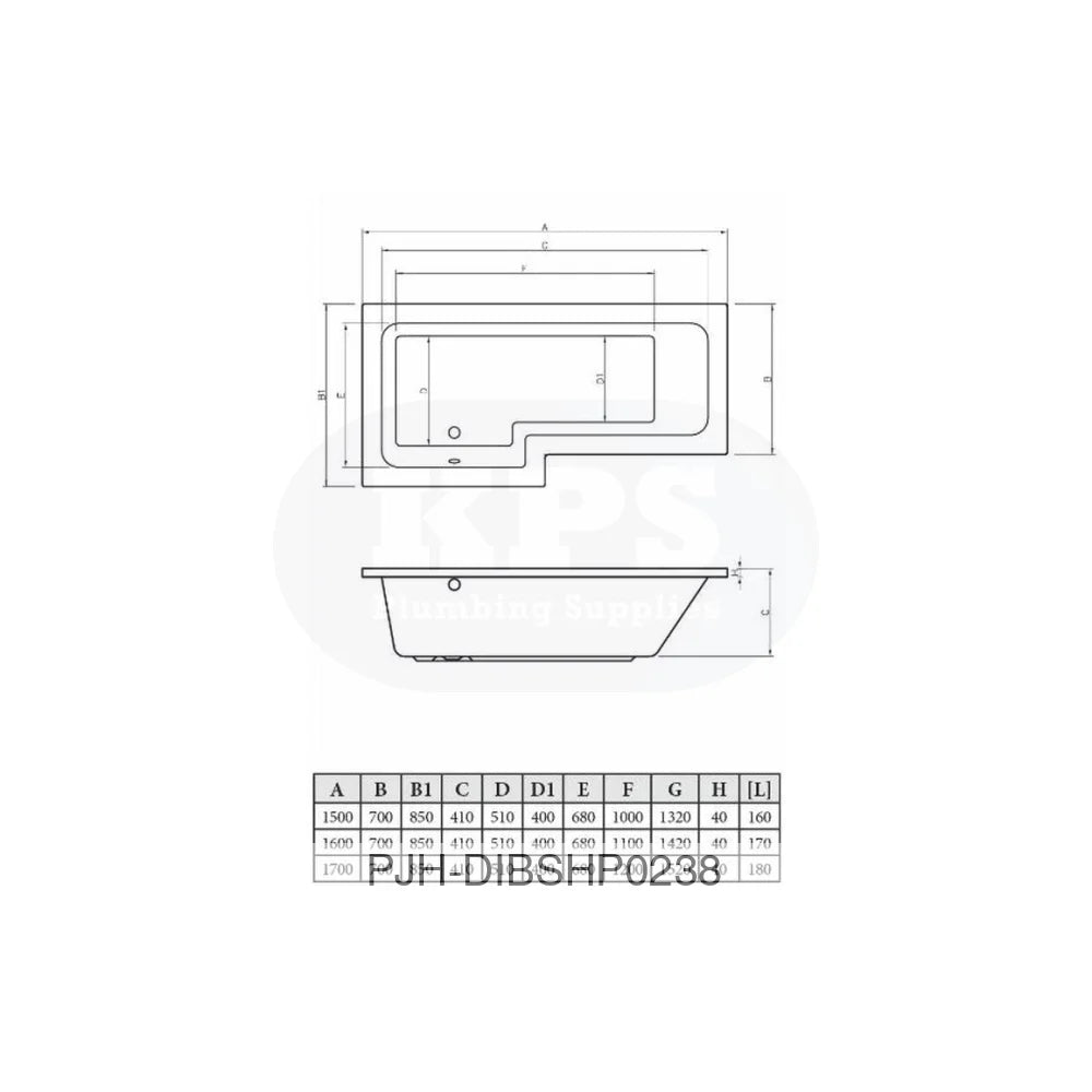 Essentials L/Shpe Bath & Pnl & Screen LH Bathroom Brands