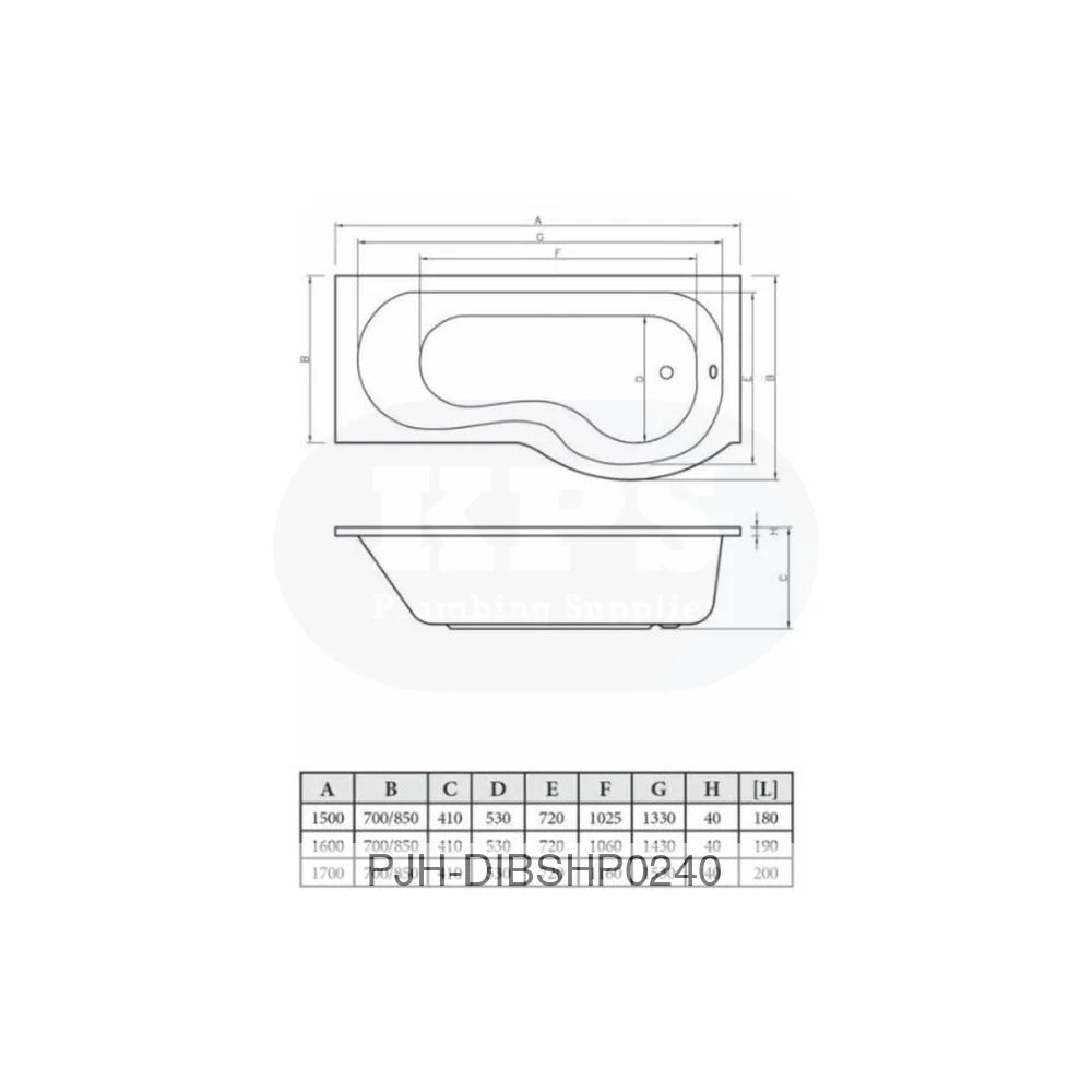 Essentials P/Shpe Bath & Pnl & Screen LH Bathroom Brands