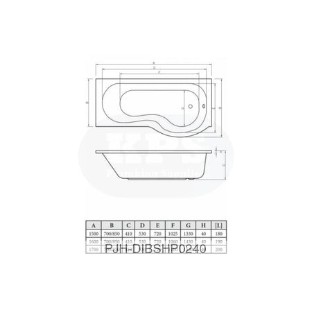 Essentials P/Shpe Bath & Pnl & Screen LH Bathroom Brands