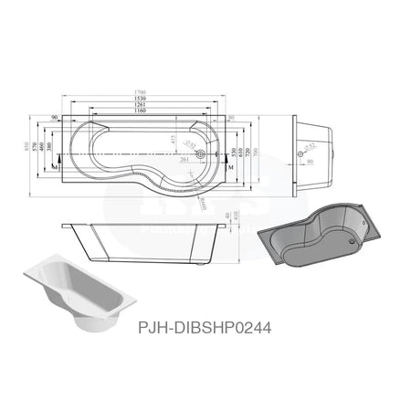 Essentials P/Shpe Bath & Pnl & Screen Rh Bathroom Brands