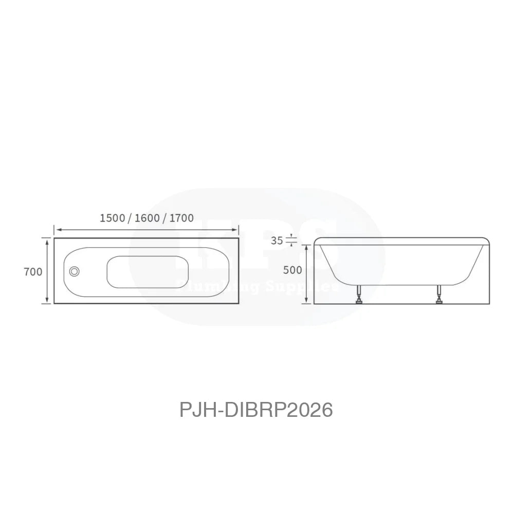 Eurowa Stl S/End 1600 x 700 2Th Bath & Legs Bathroom Brands