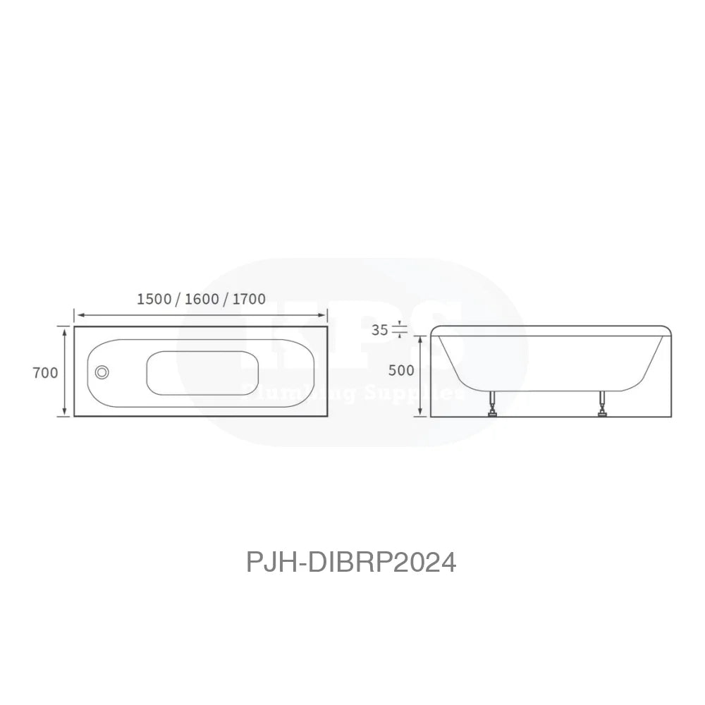 Eurowa Stl S/End 1700 x 700 2Th Bath & Legs Bathroom Brands