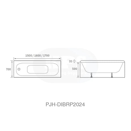 Eurowa Stl S/End 1700 x 700 2Th Bath & Legs Bathroom Brands