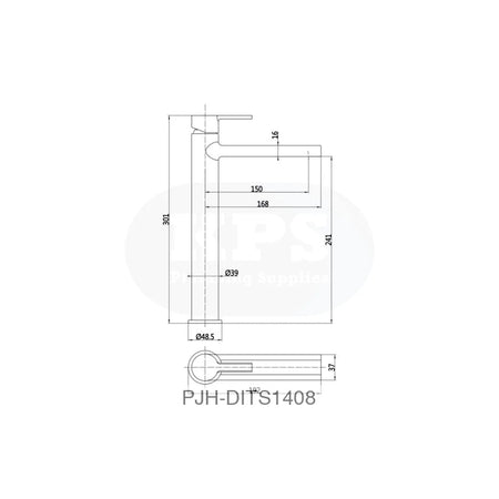 Evola Tall Basin Mono Brass Bathroom Brands