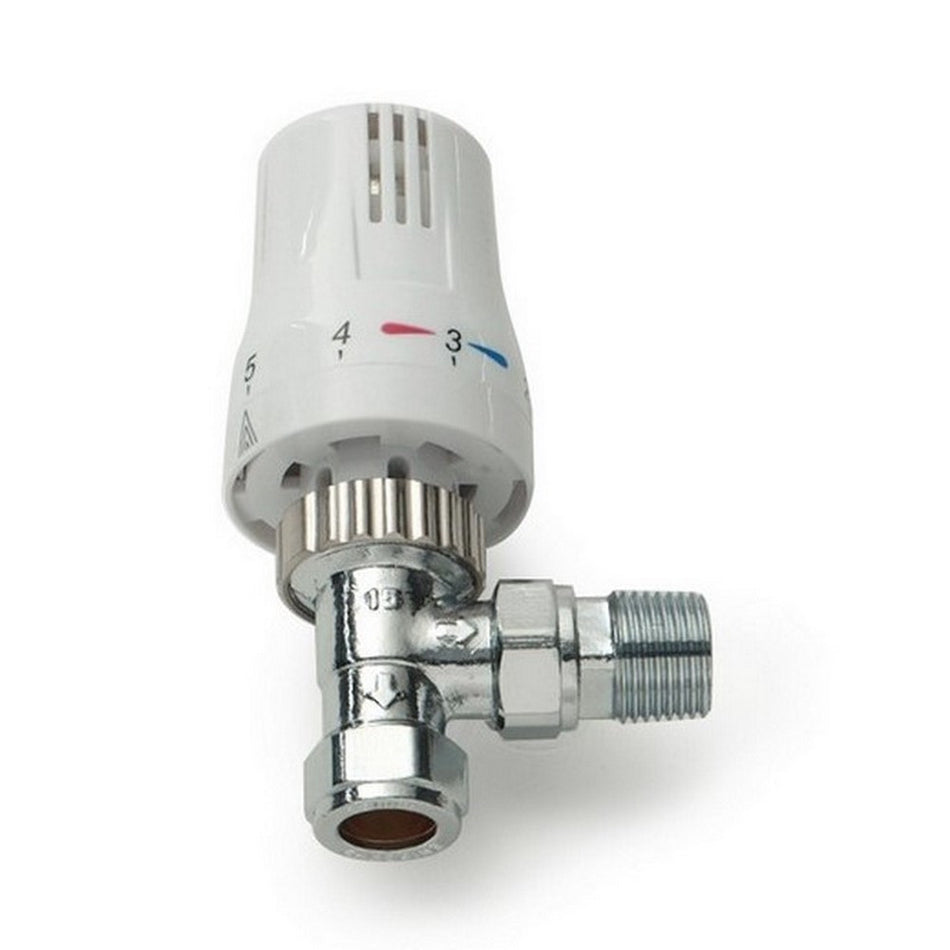Kartell TRVSA Style Angled Thermostatic Radiator Valve - Chrome