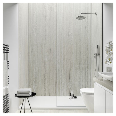 Multipanel Contemporary Jupiter Silver Hydrolock T&G Wall Panel - 2400 x 598 x 11mm