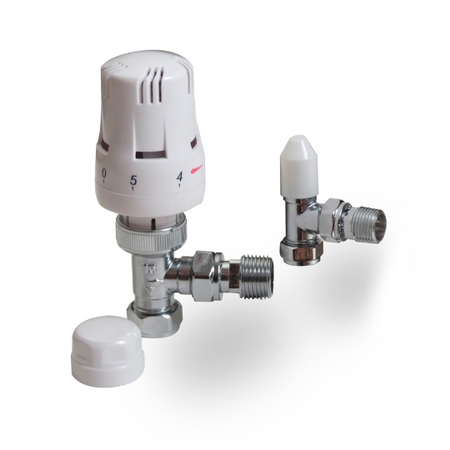 Kartell TPLSTRVSA Style Angled TRV & Lockshield Twin Pack - 15mm - Chrome