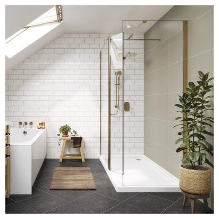 Multipanel Tile Effect Alpine White Hydrolock T&G Wall Panel - 2400 x 598 x 11mm