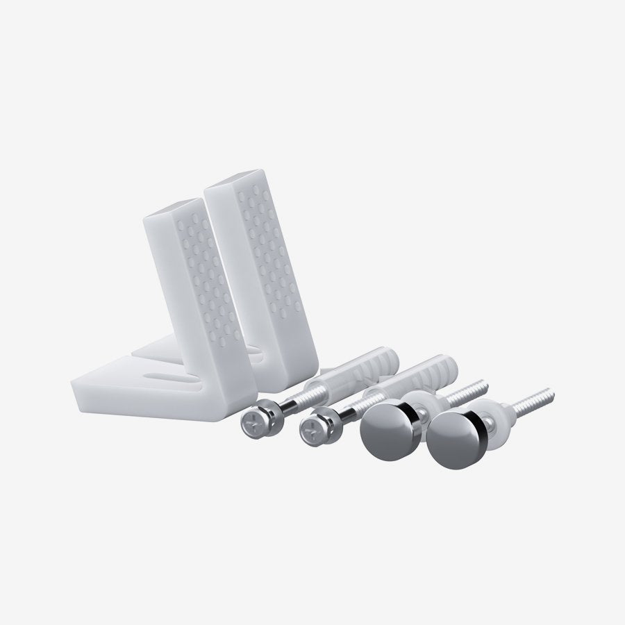 Viva Sanitary Angled Floor Toilet Pan Fixing Kit (Chrome & White Cap)