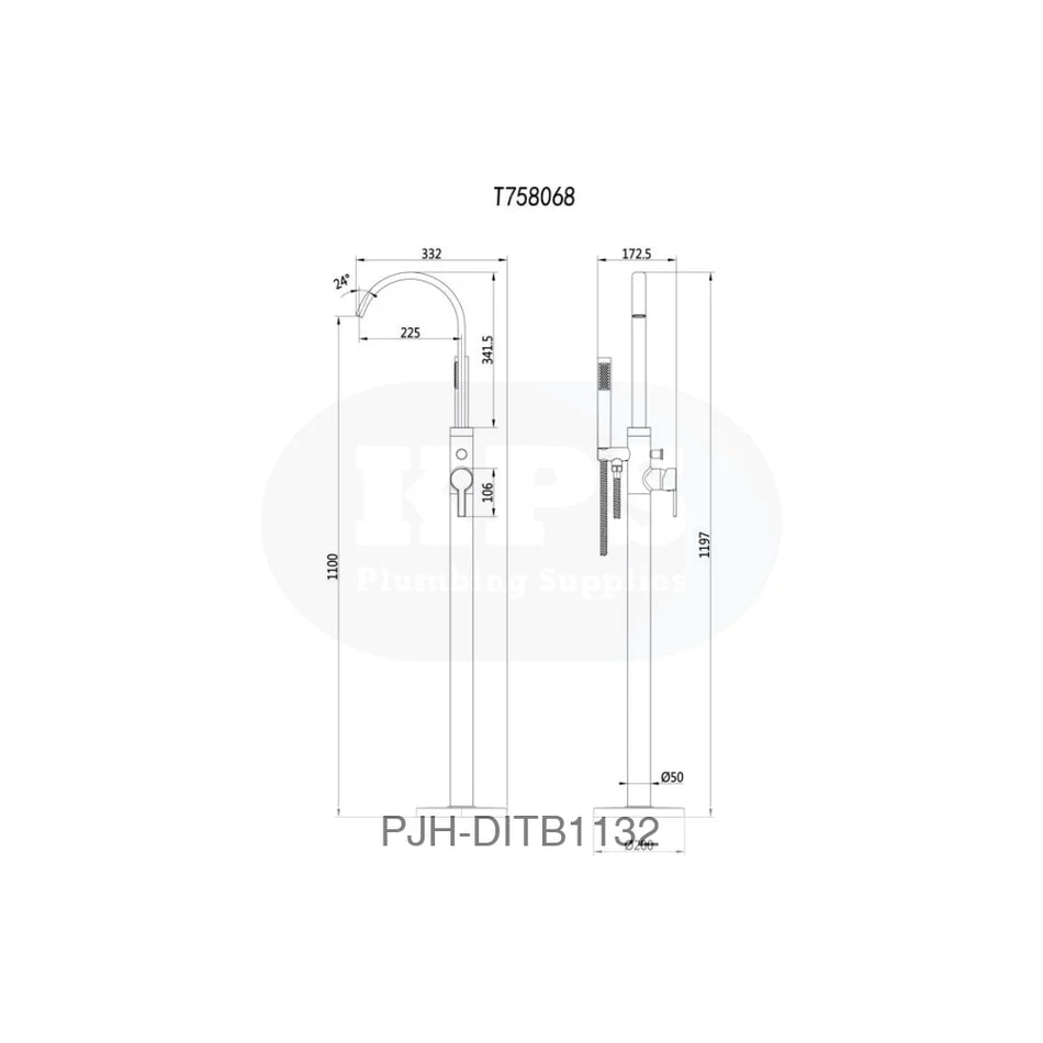 Floor Standing BSM Oval Black Bathroom Brands