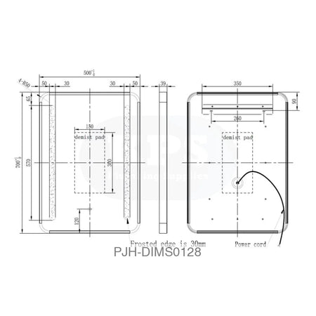 Frontier Mirror 500 Rectangle LED Black Bathroom Brands