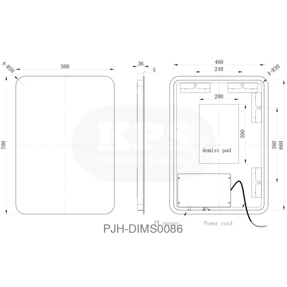 Haruki 500 x 700 Rectangle LED Mirror Bathroom Brands