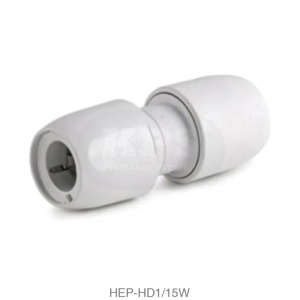 Hep2O HD1/15W Straight Connector 15mm Plastic Pipe & Fittings