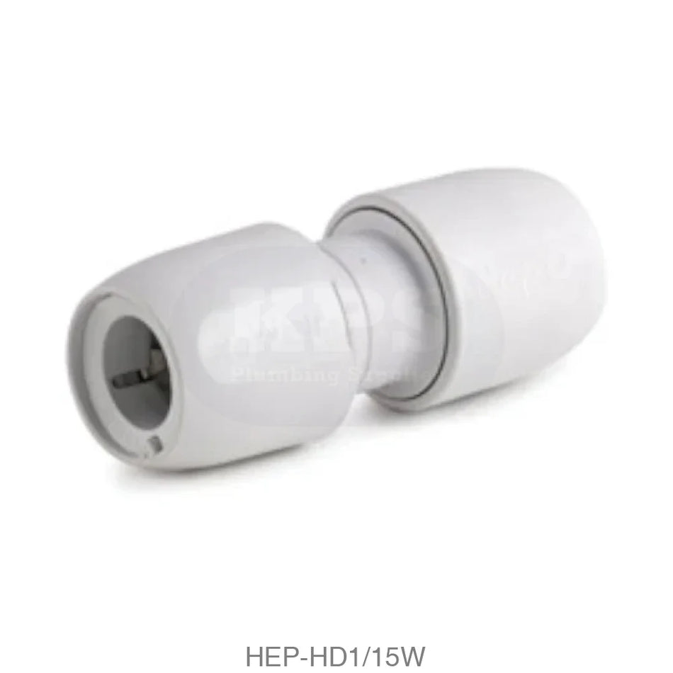 Hep2O HD1/15W Straight Connector 15mm Plastic Pipe & Fittings