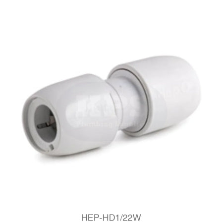 Hep2O HD1/22W Straight Connector 22mm Plastic Pipe & Fittings