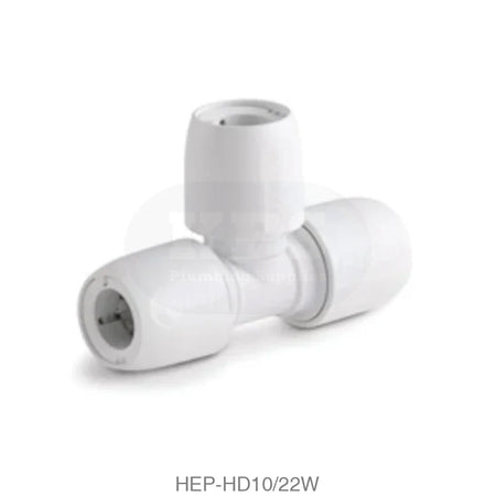 Hep2O HD10/22W Equal Tee 22mm Plastic Pipe & Fittings