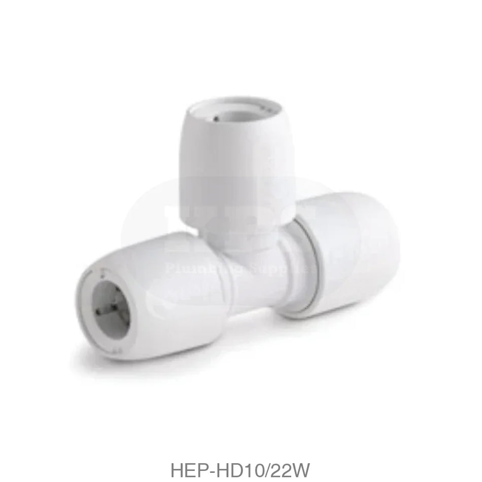 Hep2O HD10/22W Equal Tee 22mm Plastic Pipe & Fittings