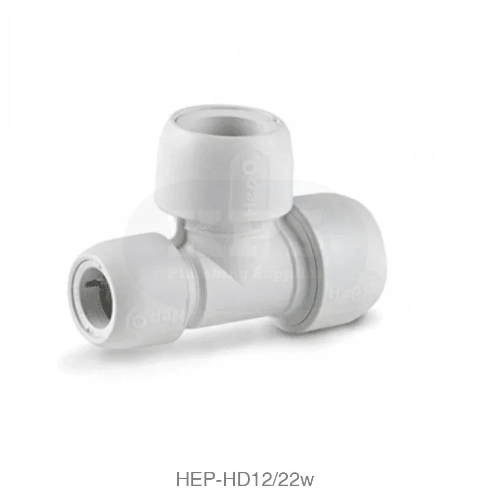 Hep2O HD12/22w End Reduced Tee 22mm x 15mm x 22mm Plastic Pipe & Fittings