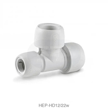 Hep2O HD12/22w End Reduced Tee 22mm x 15mm x 22mm Plastic Pipe & Fittings