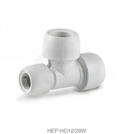 Hep2O HD12/28W End Reduced Tee 28mm x 28mm x 22mm Plastic Pipe & Fittings