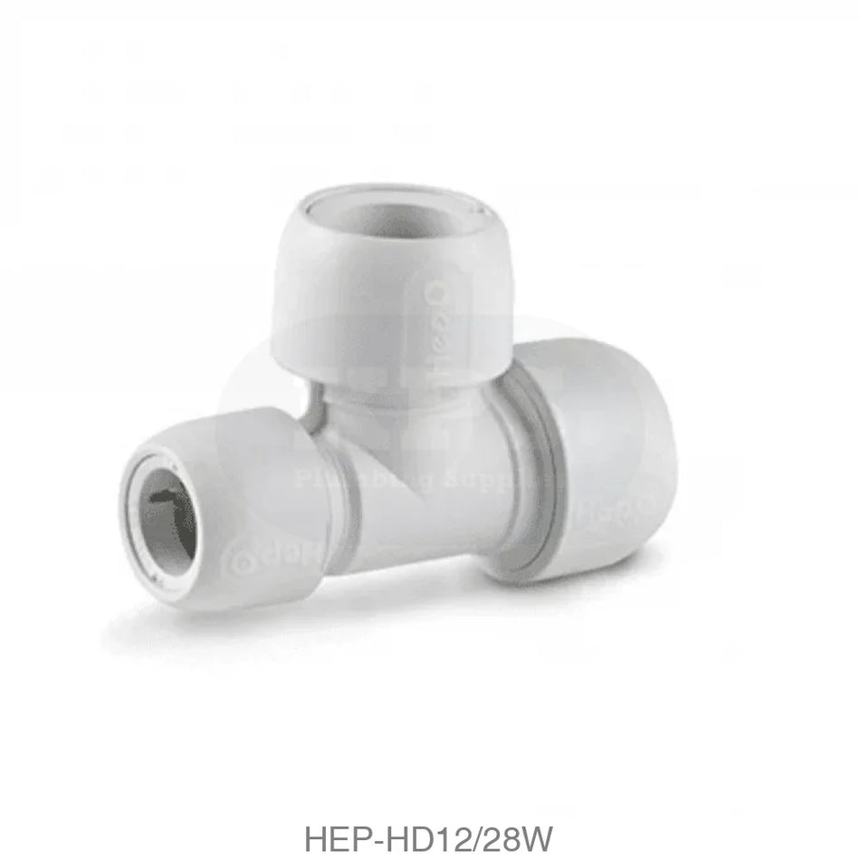 Hep2O HD12/28W End Reduced Tee 28mm x 28mm x 22mm Plastic Pipe & Fittings