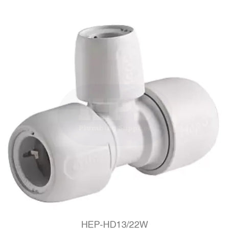 Hep2O HD13/22W Branch Reduced Tee 22mm x 15mm x 22mm Plastic Pipe & Fittings