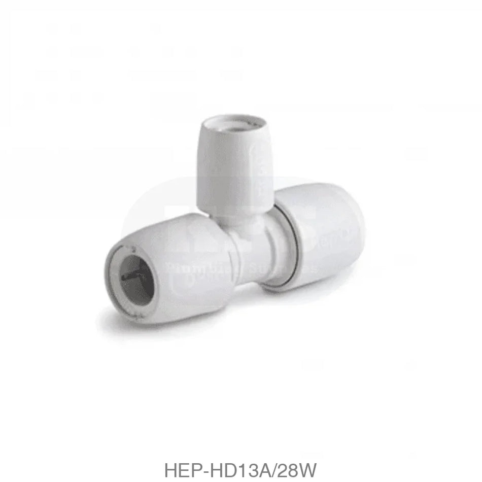 Hep2O HD13A/28W Branch Reduced Tee 28mm x 15mm x 28mm White Plastic Pipe & Fittings
