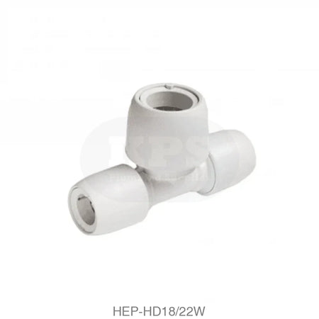 Hep2O HD18/22W Double End Reduced Tee 15mm x 22mm x 15mm Plastic Pipe & Fittings