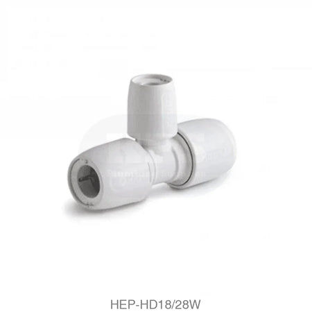 Hep2O HD18/28W Tee Reduced 22mm x 28mm Polybutylene Plastic Pipe & Fittings