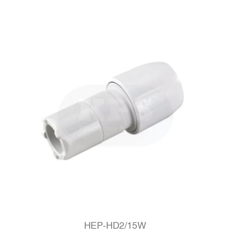 Hep2O HD2/15W Socket Reducer 15mm x 10mm White Plastic Pipe & Fittings
