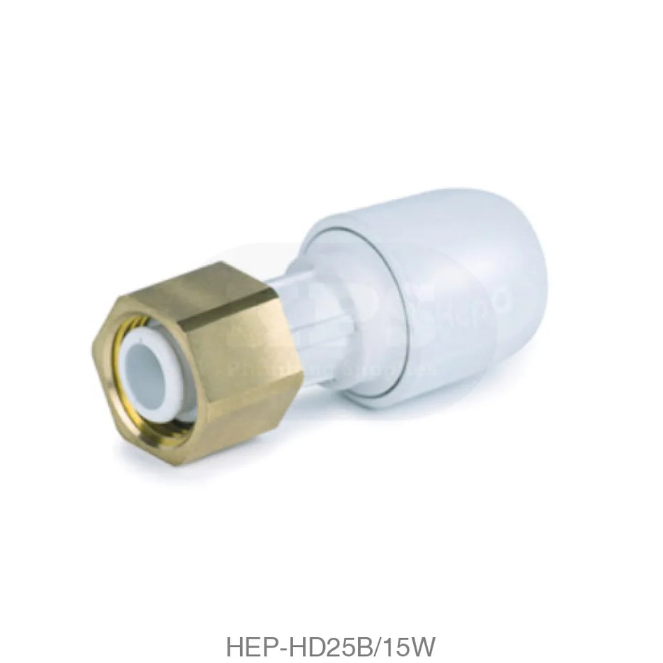 Hep2O HD25B/15W Straight Tap Connector 3/4’’ x 15mm Plastic Pipe & Fittings