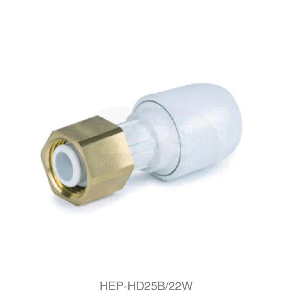 Hep2O HD25B/22W Straight Tap Connector 22mm x 3/4 BSP Plastic Pipe & Fittings