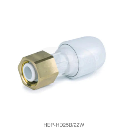 Hep2O HD25B/22W Straight Tap Connector 22mm x 3/4 BSP Plastic Pipe & Fittings