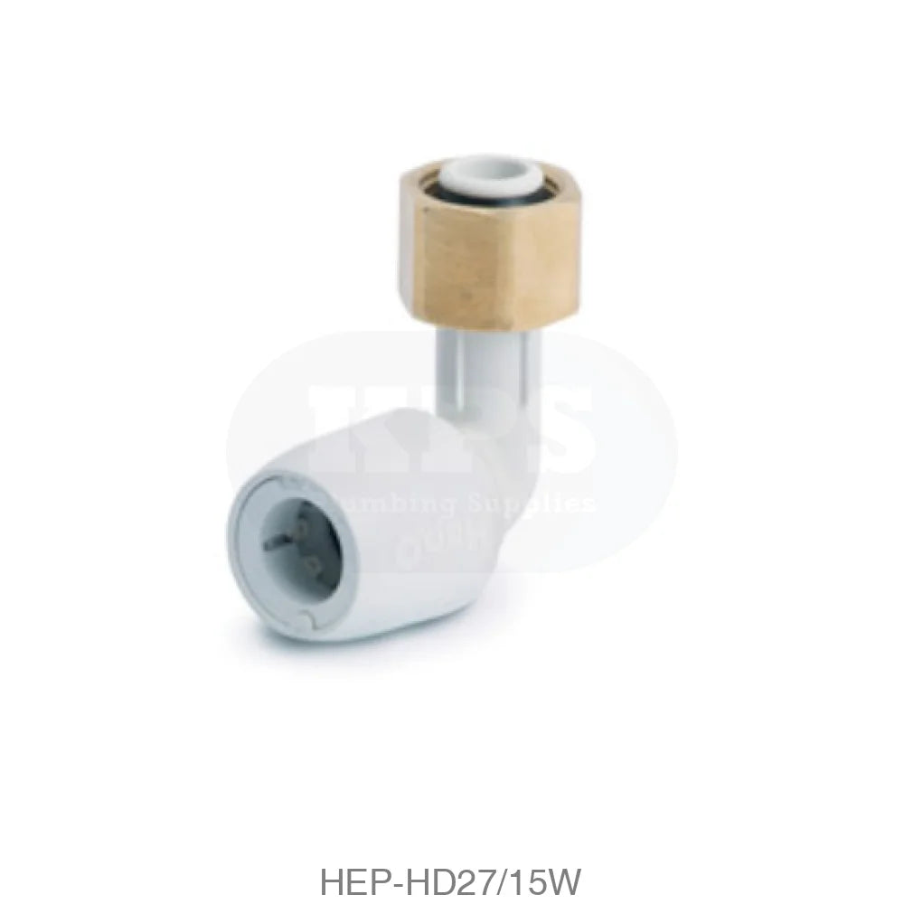 Hep2O HD27/15W Bent Tap Connector 15mm x 1/2 BSP Plastic Pipe & Fittings