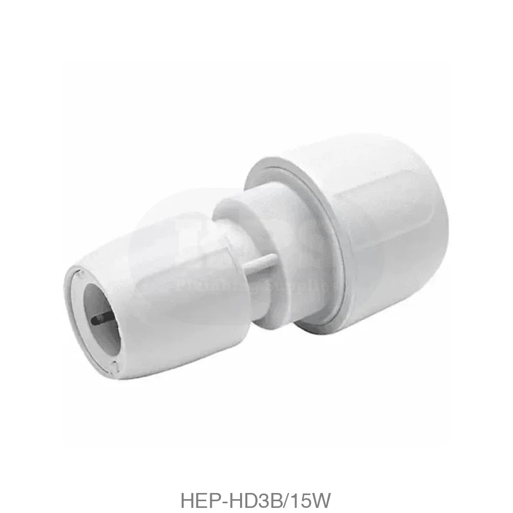 Hep2O HD3B/15W Reducer Socket 15mm x 10mm White Plastic Pipe & Fittings