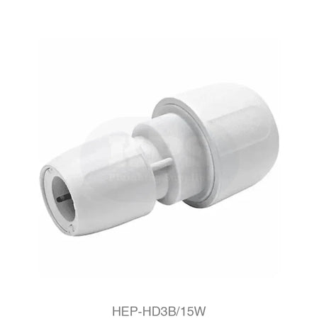 Hep2O HD3B/15W Reducer Socket 15mm x 10mm White Plastic Pipe & Fittings